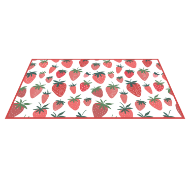 Alfombra vinílica cocina delicias de fresas jugosas - TenVinilo