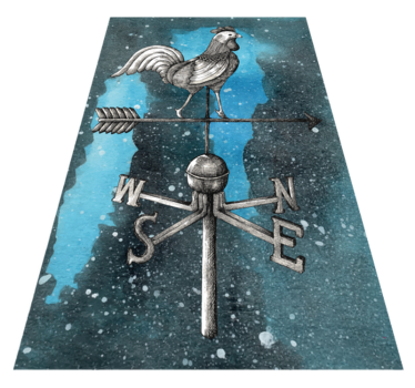 Alfombra vinílica de animales Veleta noche artística estrellada c - TenVinilo