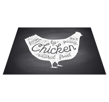 Alfombra vinílica cocina pollo fresco de granja - TenVinilo