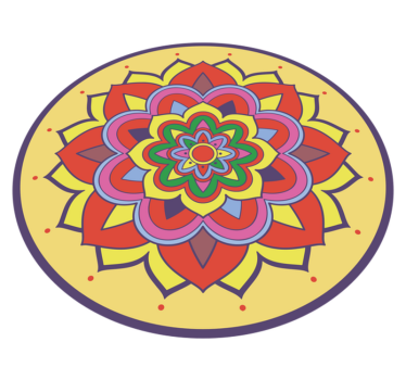Alfombra de vinilo mandala Pétalos de flores de colores - TenVinilo