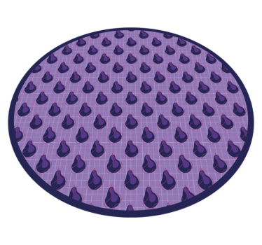 Alfombra vinílica cocina patrón de gotas moradas - TenVinilo