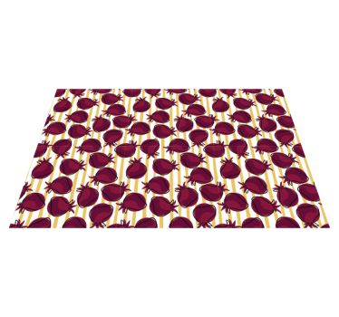Alfombra vinílica cocina patrón de granada - TenVinilo