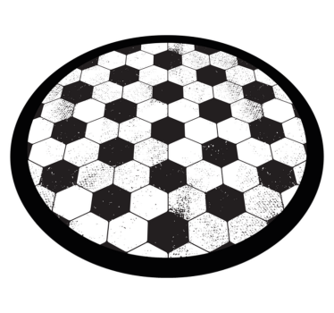 Alfombra vinilica redonda Patrón de fútbol blanco y negro - TenVinilo