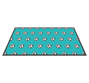 Alfombra vinilica rectangular Bonito diseño de pelotas de fútbol - TenVinilo