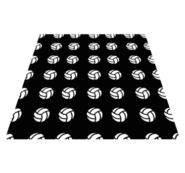 Alfombra vinilo dormitorio Voleibol blanco y negro - TenVinilo