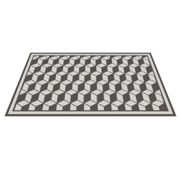 Alfombra vinílica geométrica Cubos grises 3d con borde - TenVinilo