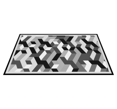 Alfombra vinílica geométrica Cubos 3d grises modernos - TenVinilo