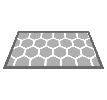 Alfombra vinílica geométrica Pentágonos figuras geométricas blanc - TenVinilo