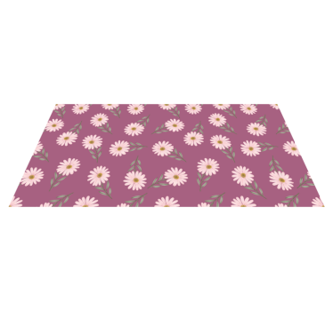 Alfombra vinilo flores Pequeñas margaritas rosadas - TenVinilo