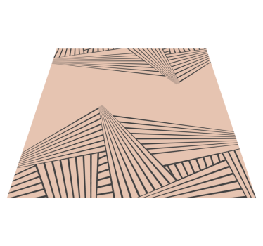 Alfombra de vinilo nórdica Beige con líneas diagonales negras - TenVinilo