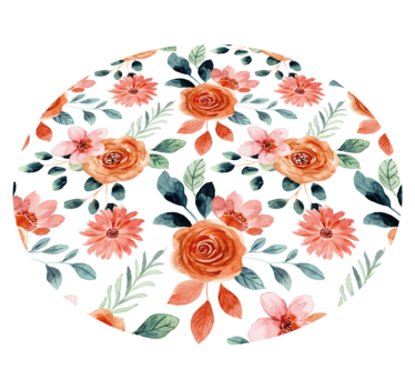 Alfombra vinílica recibidor círculo floral en flor - TenVinilo
