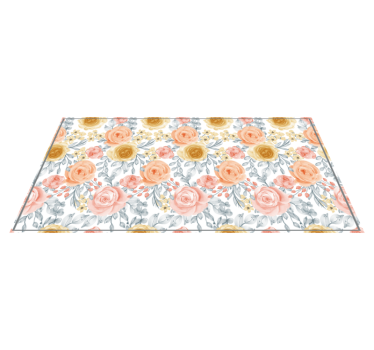 Alfombra vinílica recibidor emblema de flor - TenVinilo