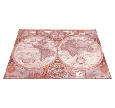Alfombra vinílica mapamundi Cartografía terrestre antigua - TenVinilo