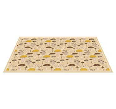 Alfombra vinílica cocina patrón de bosque de hongos - TenVinilo