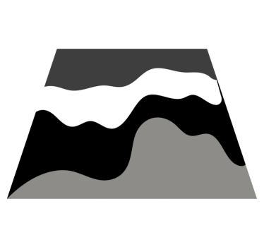 Alfombra vinílica geométrica Ondas blancas, grises y negras - TenVinilo
