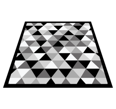 Alfombra vinílica geométrica Diseño de triángulos blancos, grises - TenVinilo