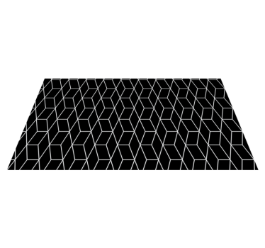 Alfombra vinílica geométrica Cuadrados negros superpuestos - TenVinilo