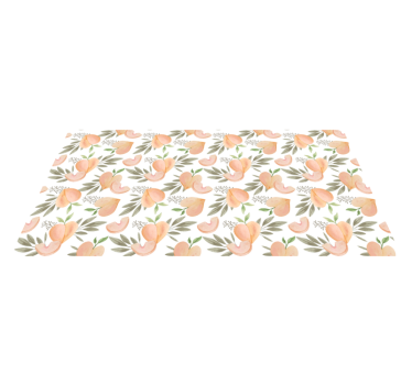 Alfombra vinílica cocina arreglo floral de melocotón - TenVinilo