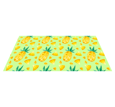 Alfombra vinílica cocina motivo de piña verde - TenVinilo