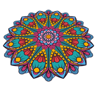 Alfombra de vinilo mandala Mandala de colores del arco iris - TenVinilo