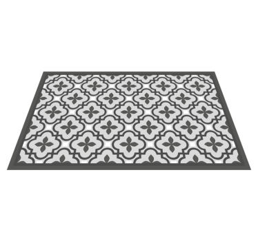 Alfombra vinilo hidráulica Patrón floral clásico gris y blanco - TenVinilo