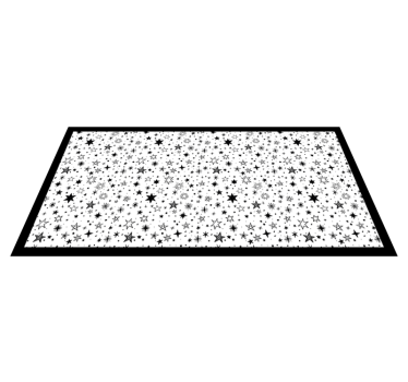 Alfombra vinilica rectangular Patrón de estrella negra fondo blan - TenVinilo