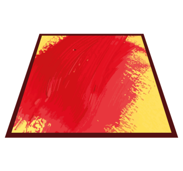 Alfombra de vinilo cuadrada Pintura roja fondo amarillo - TenVinilo