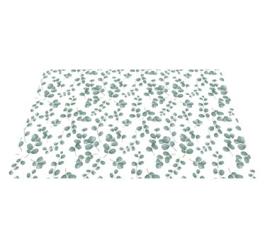 Alfombra vinilo flores Elegantes hojas verdes de acuarela - TenVinilo