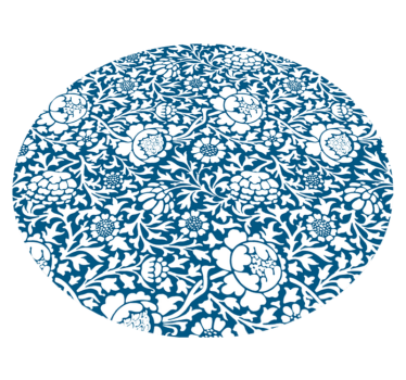 Alfombra vinilica redonda Flora azul marino - TenVinilo