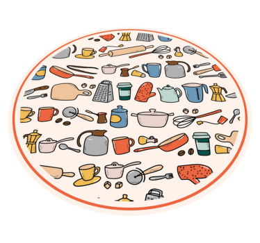 Alfombra vinílica cocina colección de utensilios - TenVinilo