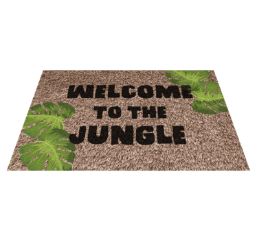 Alfombra de vinilo recibidor Bienvenido a la jungla cita divertid - TenVinilo