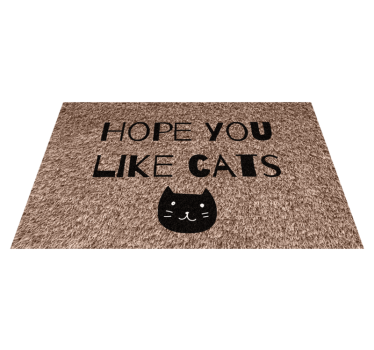 Alfombra de vinilo recibidor Espero que te gusten los gatos - TenVinilo