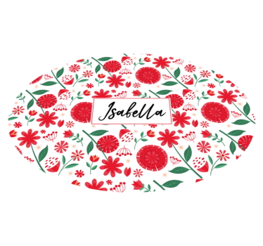 Alfombra vinílica dormitorio flores rojas personalizadas - TenVinilo