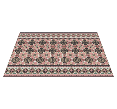 Alfombra vinílica cocina motivo botánico retro - TenVinilo