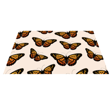 Alfombra vinílica de animales Ala de mariposa monarca vintage - TenVinilo