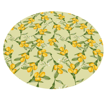 Alfombra vinílica cocina patrón de flor de cítricos - TenVinilo
