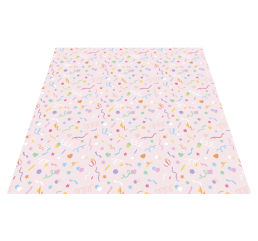 Alfombra vinilo dormitorio Patrón con lindo confeti pastel - TenVinilo