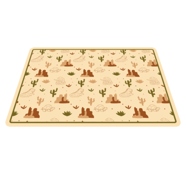 Alfombra vinílica carretera paisaje de animales del desierto - TenVinilo