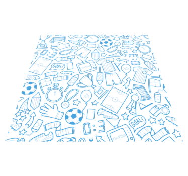 Alfombra vinilo dormitorio Fútbol, garabato, conjunto, ilustració - TenVinilo