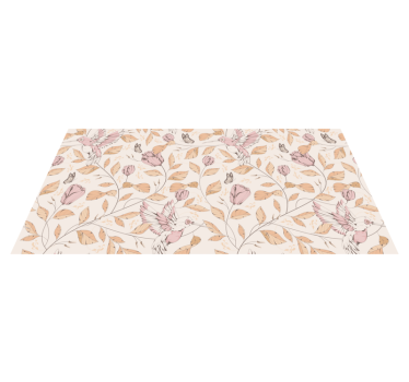 Alfombra vinílica recibidor elegancia floral pastel - TenVinilo