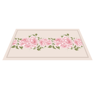 Alfombra vinilo flores Patrón de rosa vintage - TenVinilo