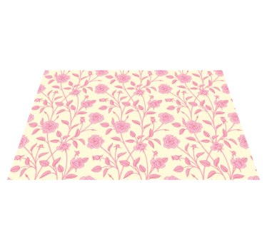 Alfombra vinilo flores Rosas pequeñas vintage sobre fondo rosa - TenVinilo