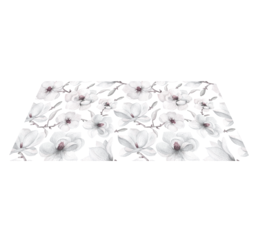 Alfombra vinilo flores Elegante rama con magnolia - TenVinilo
