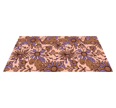 Alfombra vinilo flores Diseño de flor marrón de estilo africano - TenVinilo