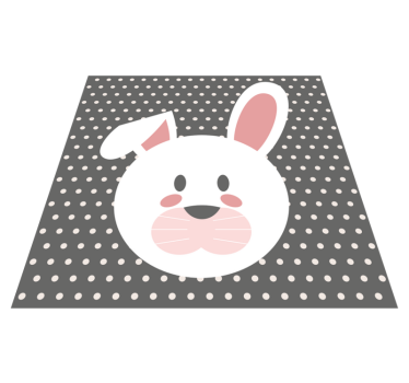 Alfombra de vinilo bebé Conejo blanco fondo gris - TenVinilo