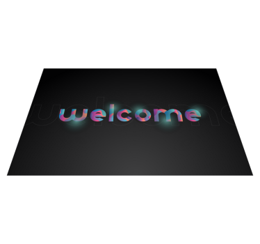 Alfombra vinílica recibidor texto de bienvenida colorido - TenVinilo