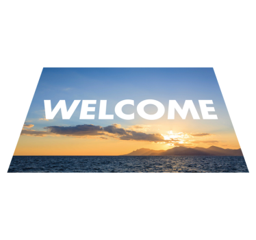 Alfombra vinílica recibidor atardecer bienvenida - TenVinilo