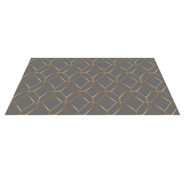 Alfombra vinílica geométrica Geométrico gris y dorado - TenVinilo
