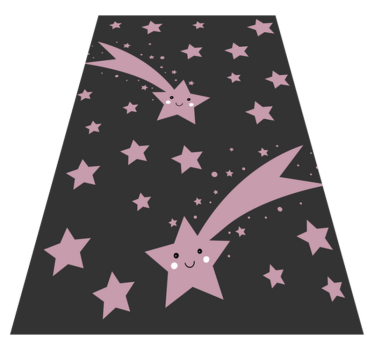 Alfombra de vinilo bebé Estrellas fugaces rosas - TenVinilo
