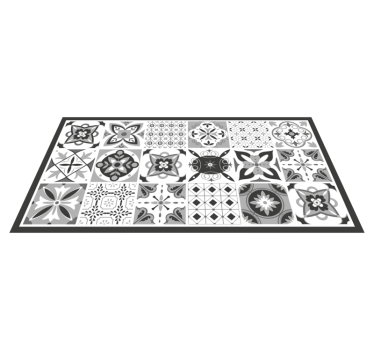 Alfombra vinilo hidráulica Hermosos azulejos grises - TenVinilo